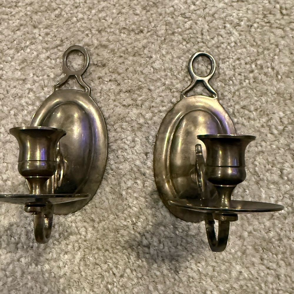 Vintage Brass Wall Sconces - Pair